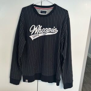 Whoopie Loopie Mens Navy and White Crewneck Sweatshirt, Size XL